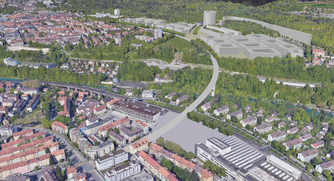 Viererfeldbrucke Stadterweiterung Langgasse vom Wylereggplatz aus